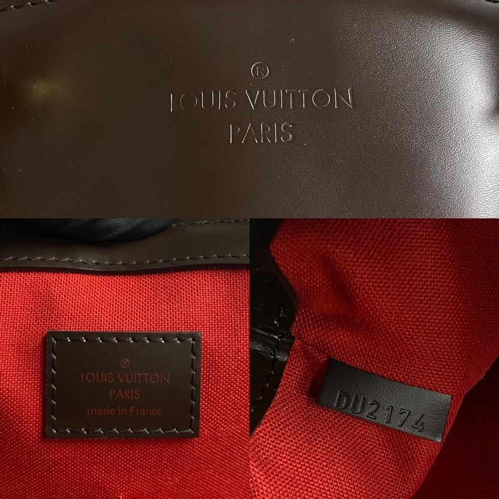 LOUIS VUITTON Authentic Brown Damier Leather Tote Bag - Picture 3 of 9